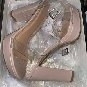 Clear/nude heels